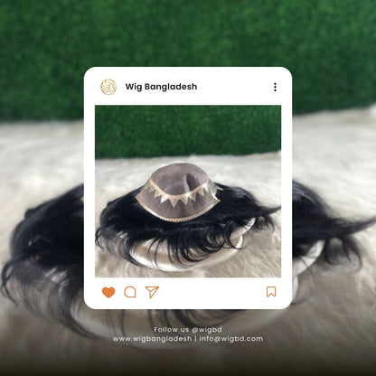 Top view of Zigzag Mono Hair System featuring a breathable monofilament base