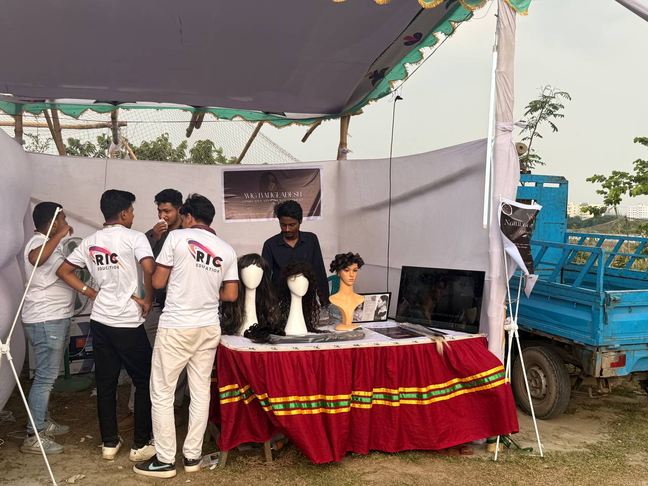 Wide view of the Wig Bangladesh sponsored activity booth at Uttara University