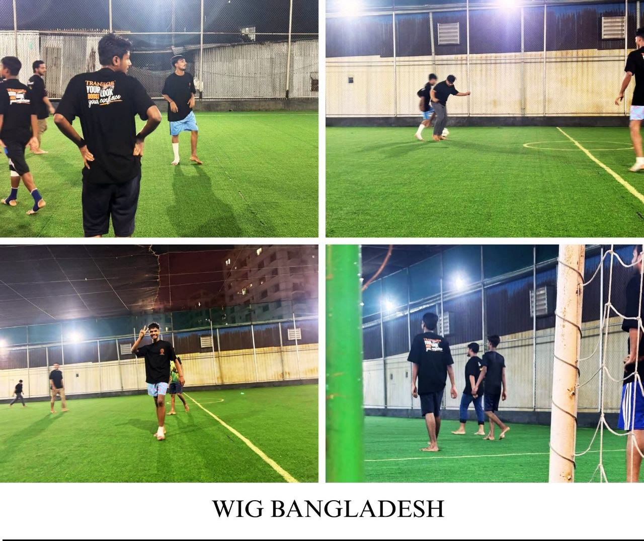 Wig Bangladesh employees playing football during a regular recreation event