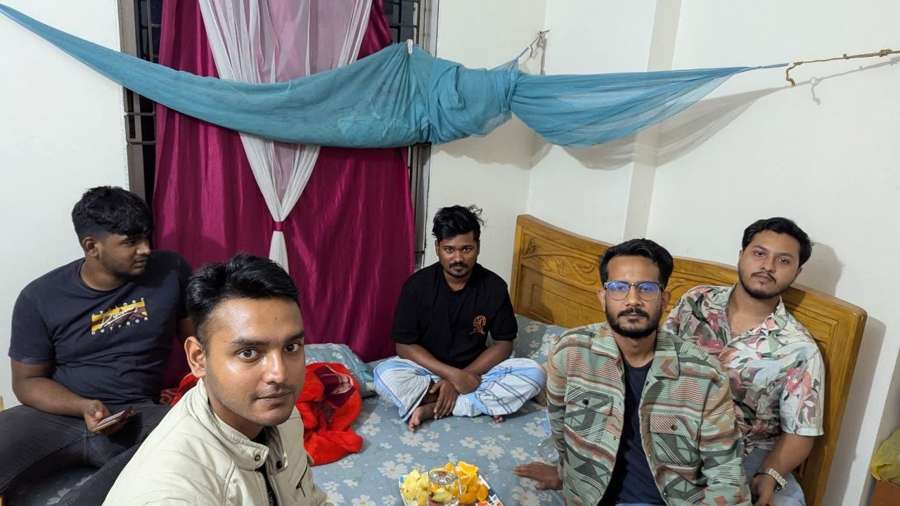 Team members spending time with a sick colleague at home