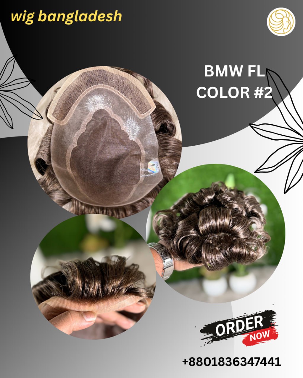 BMW FL color number 2 human hair system